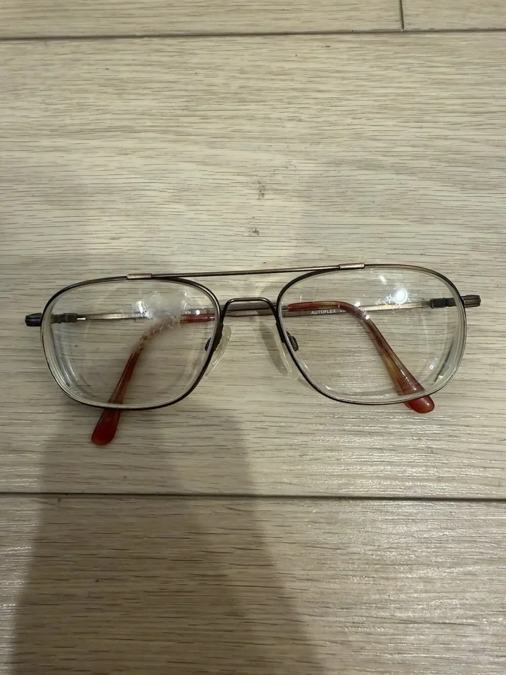Marchon Autoflex 39 Eyeglasses Mens Antique Brown Flexon Aviator 57-18-145